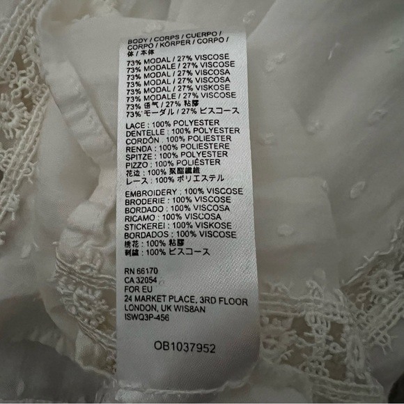 *FLAWED* Free People Charlotte Tunic in Ivory Size Large Bohemian - Picture 6 of 8